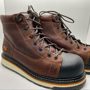 Mens Timberland Pro Gridworks 6” Steel Toe Leather Work Boot Size 9.5